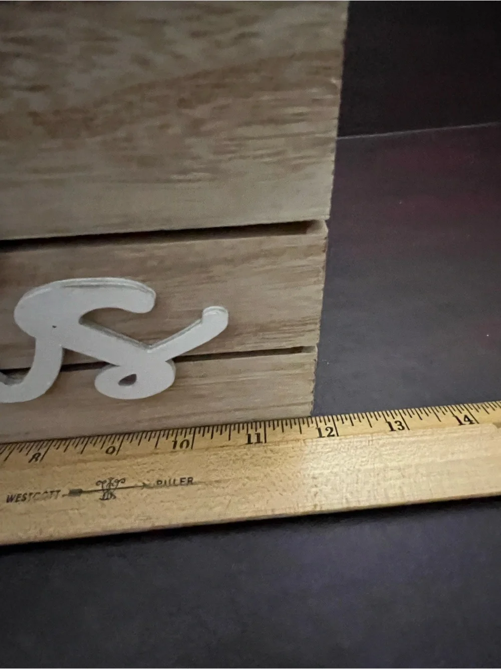 Natural Wood Card Box with White 'Cards' Script